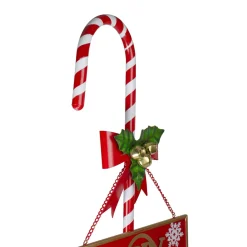 39" Red And White Merry Christmas Outdoor Candy Cane Sign