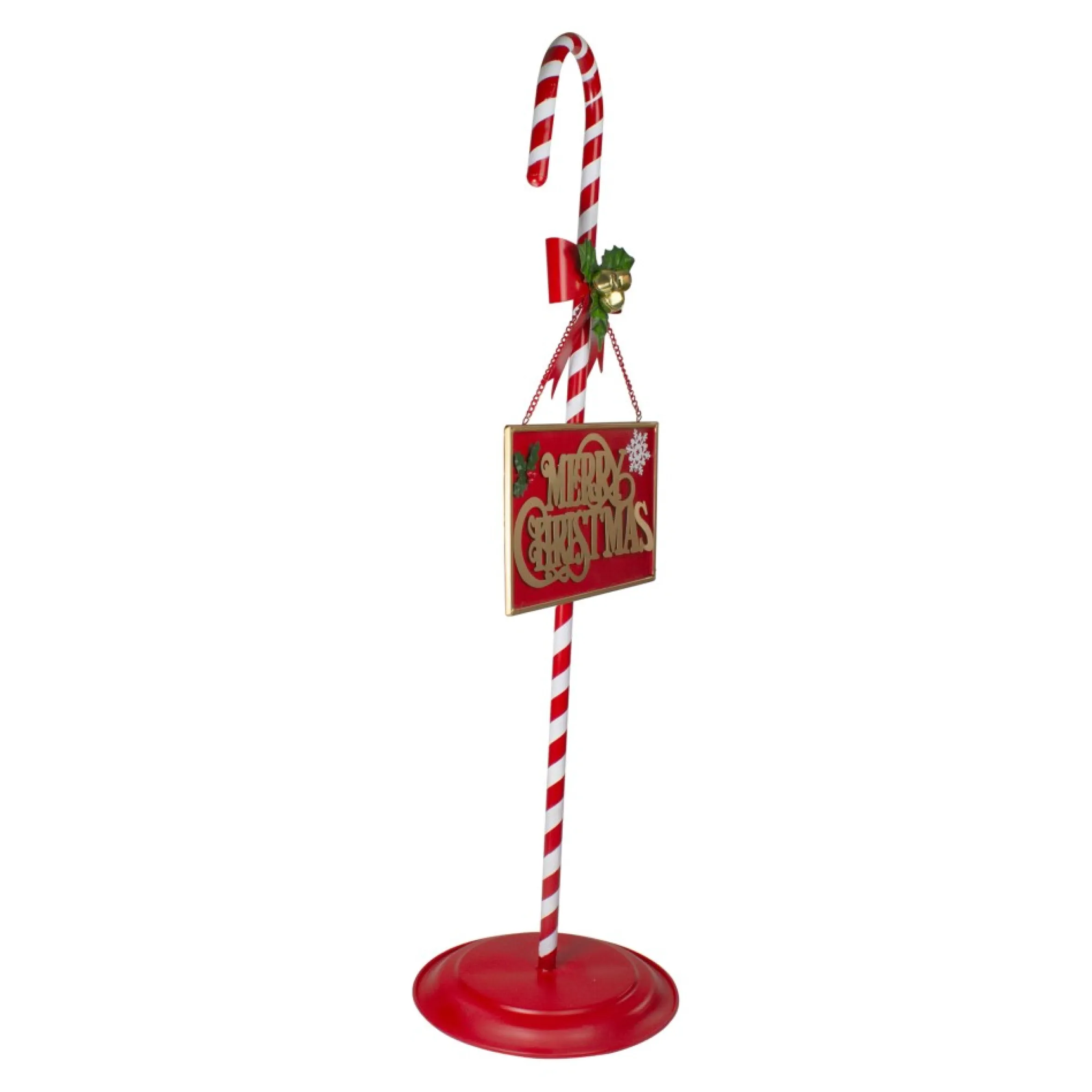 39" Red And White Merry Christmas Outdoor Candy Cane Sign