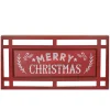24" Red And White Merry Christmas Rectangular Carved Wooden Wall Sign