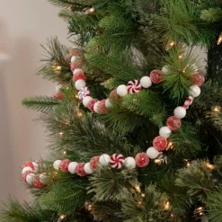4' Red And White Peppermint Candy Christmas Garland