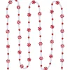 9' Red And White Peppermint Candy Beaded Christmas Garland, Unlit