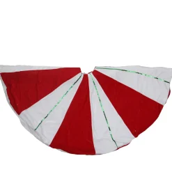 48" Red And White Peppermint Twist Stripes Christmas Tree Skirt