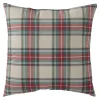 18" Red And White Plaid Christmas Square Throw Pillow