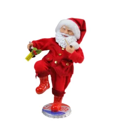 12" Red And White Santa Claus Standing On Pepsi-Cola Bottle Cap Christmas Figurine