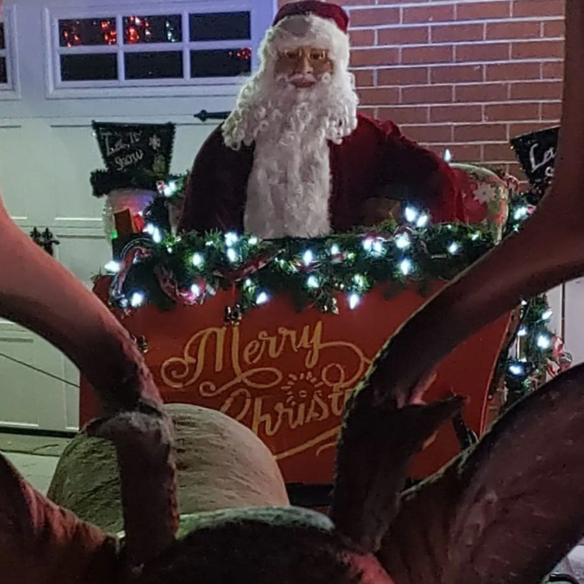 72" Red And White Santa Claus With Shopping Bags Christmas Figure