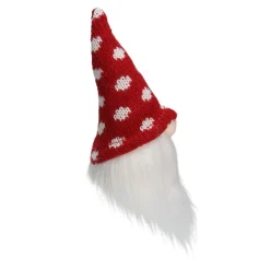 5" Red And White Santa Gnome With Polka Dot Hat Tabletop Christmas Decoration