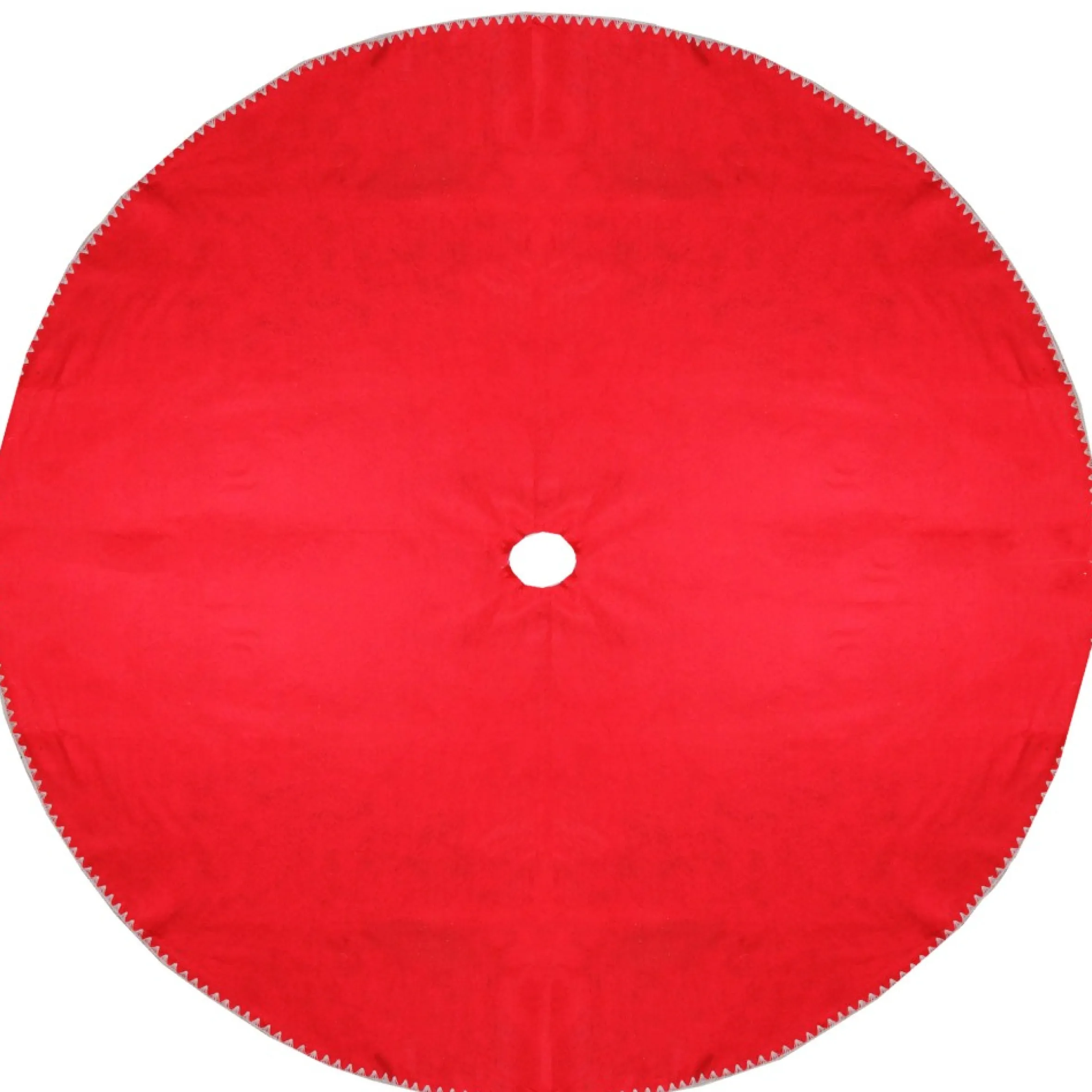 48" Red And White Shell Reversible Christmas Tree Skirt