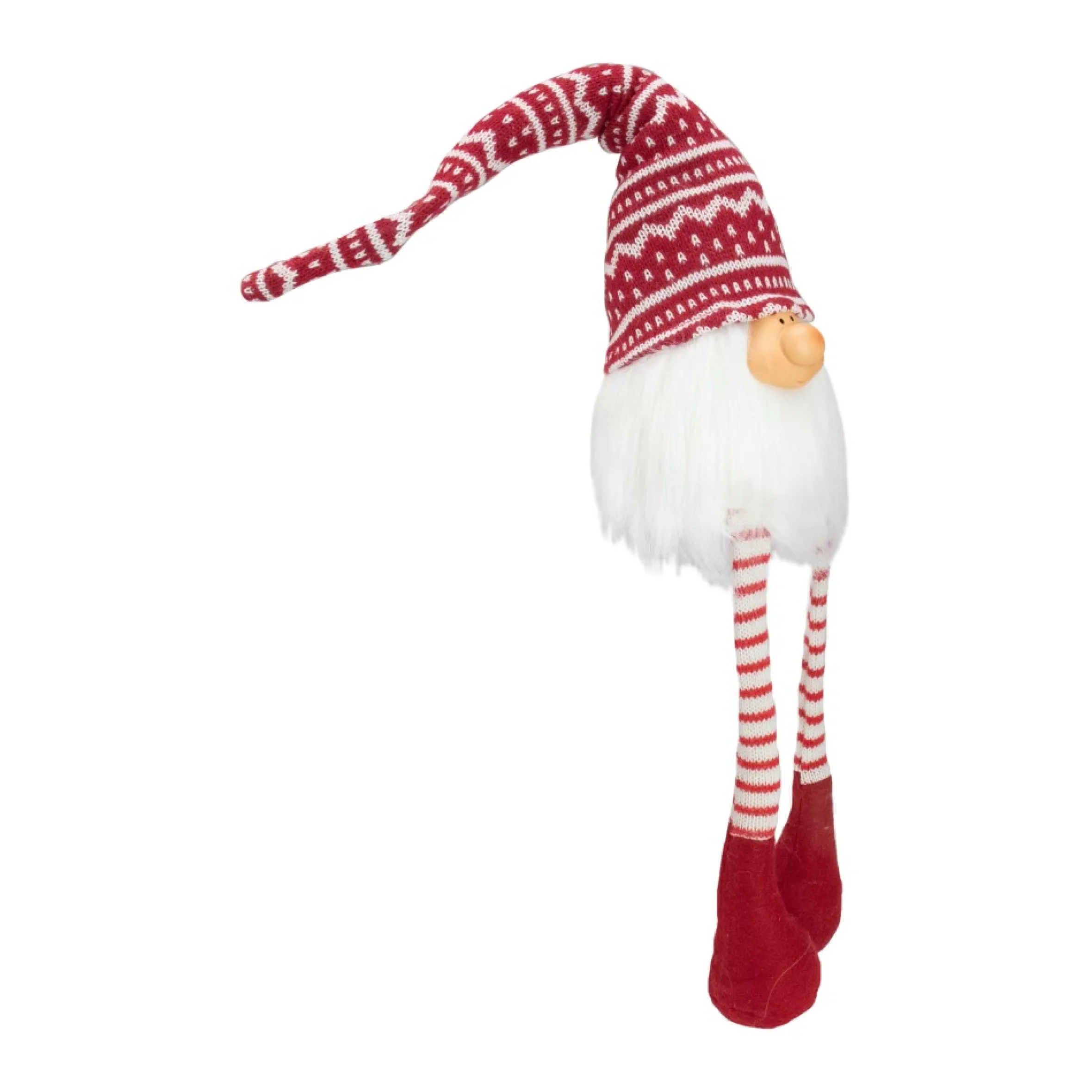29" Red And White Smiling Gnome Christmas Decoration