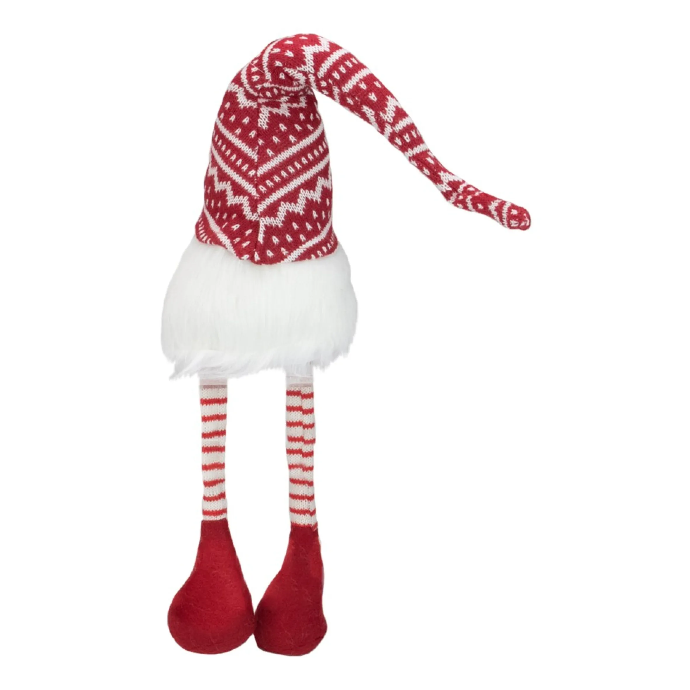 29" Red And White Smiling Gnome Christmas Decoration