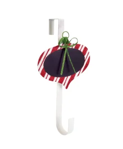 18" Red And White Striped Chalkboard Christmas Ornament Wreath Door Hanger