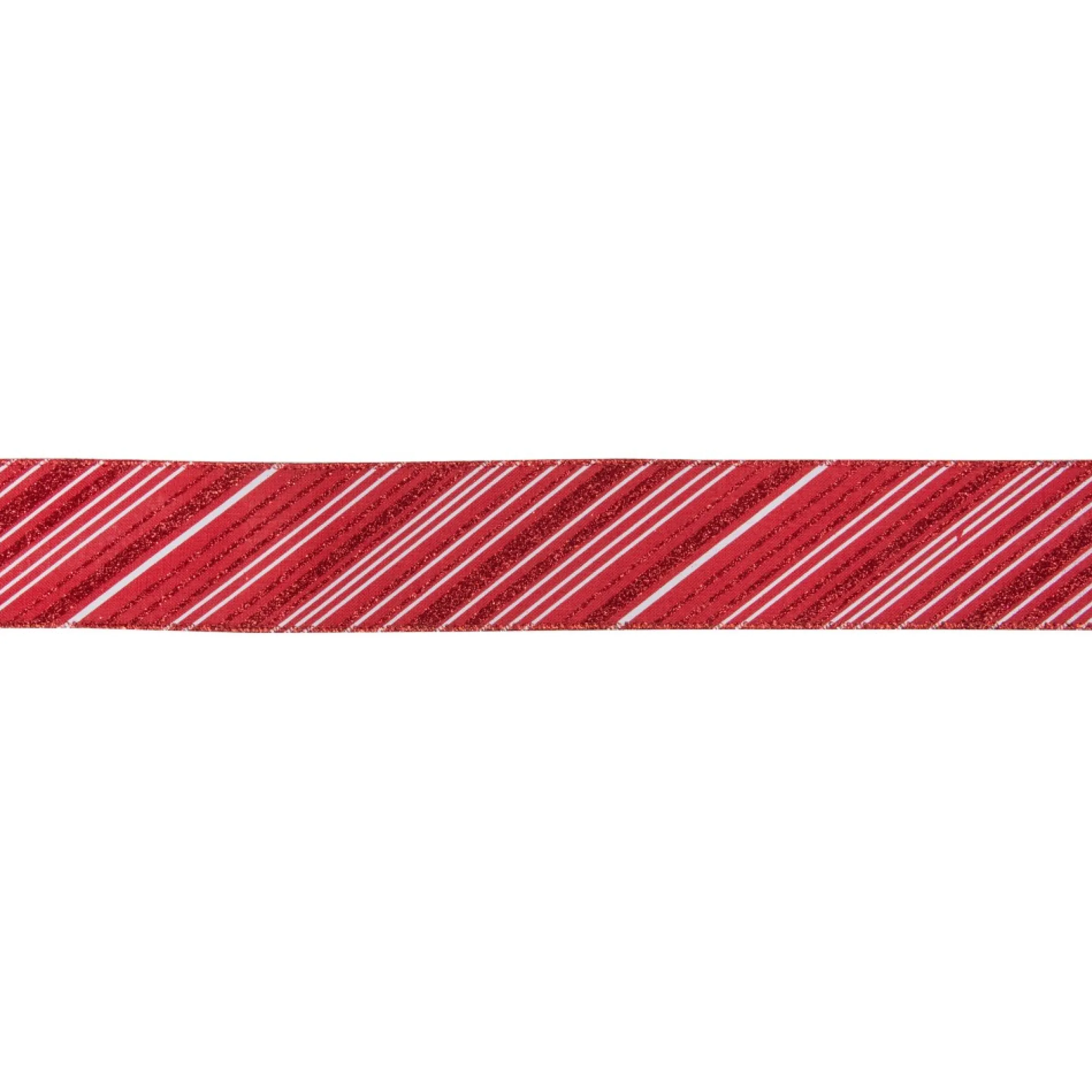 Red And White Striped Christmas Wired Craft Ribbon 2.5" X 10 Yards