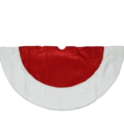 48" Red And White Traditional Christmas Tree Skirt