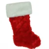 20" Red And White Traditional Cuff Extra Plush Christmas Stocking