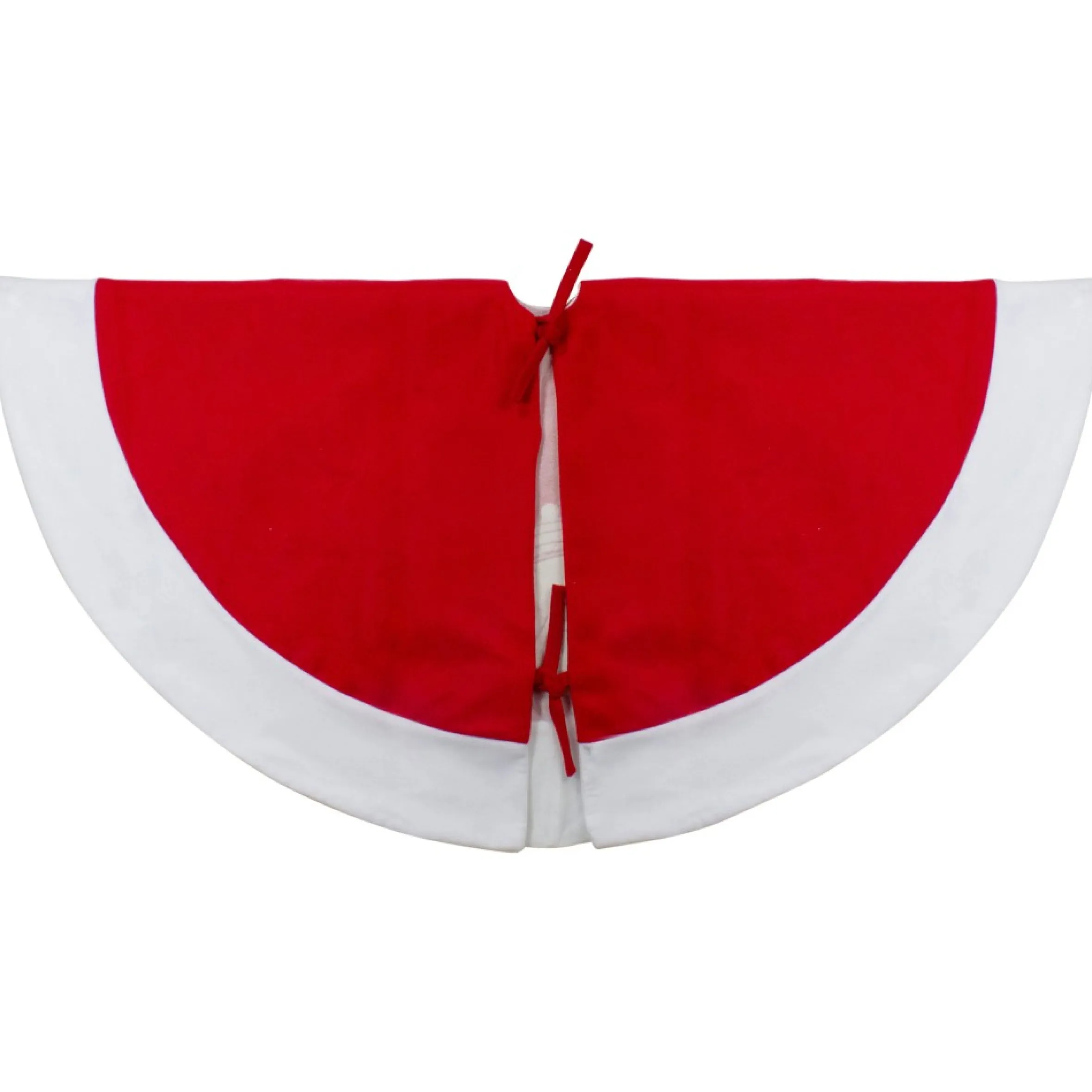 48" Red And White Winter Reindeer Embroidered Christmas Tree Skirt