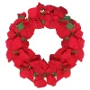 24" Red Artificial Poinsettia Flower Christmas Wreath - Unlit
