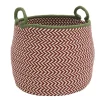 14" Red Braided Chevron Christmas Storage Basket