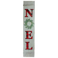 47.5" Red Buffalo Plaid Wooden Noel Christmas Wall Sign