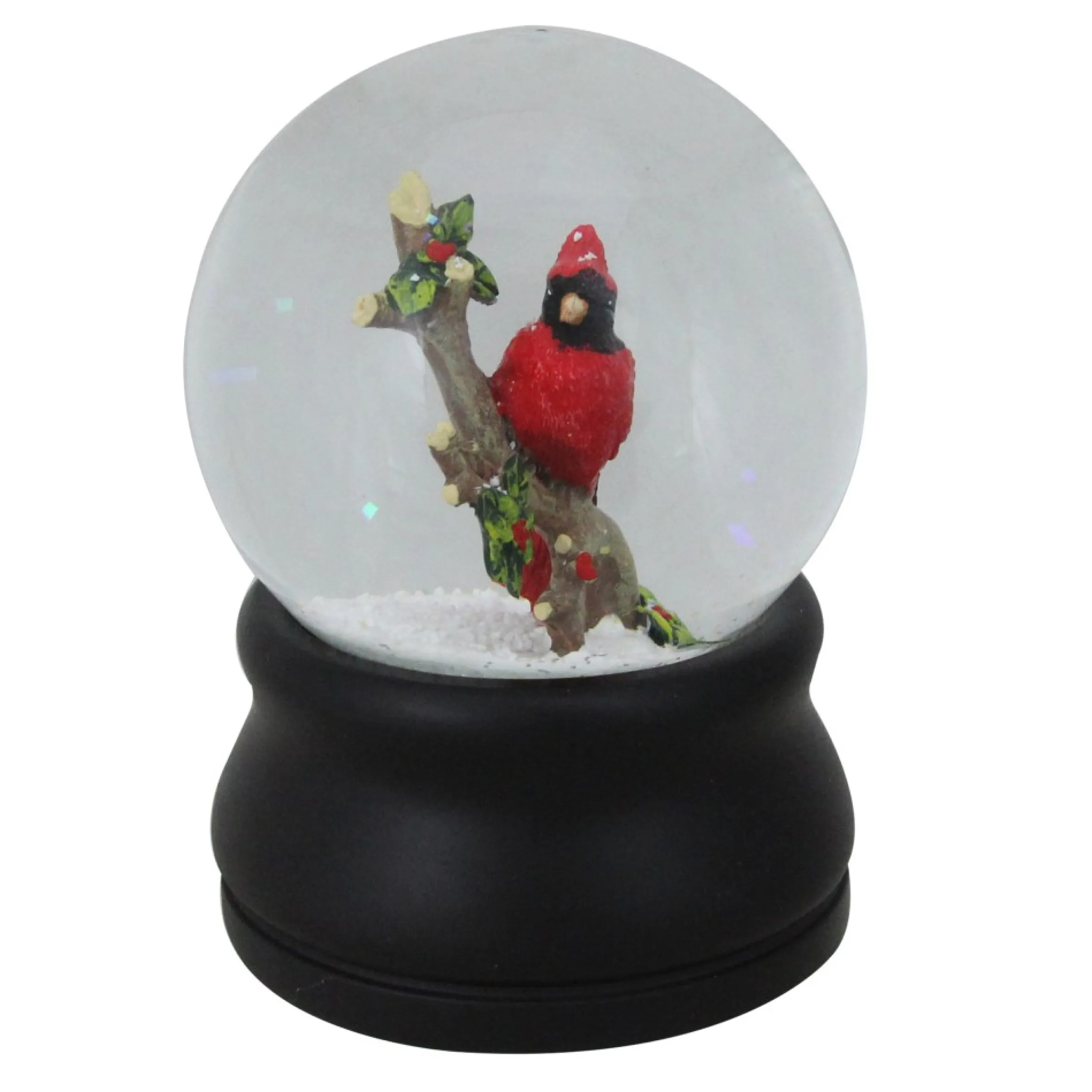 5.75" Red Cardinal On Branch Musical Christmas Snow Globe