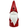 8.25 Red Ceramic Christmas Star Gnome Tealight Candle Holder