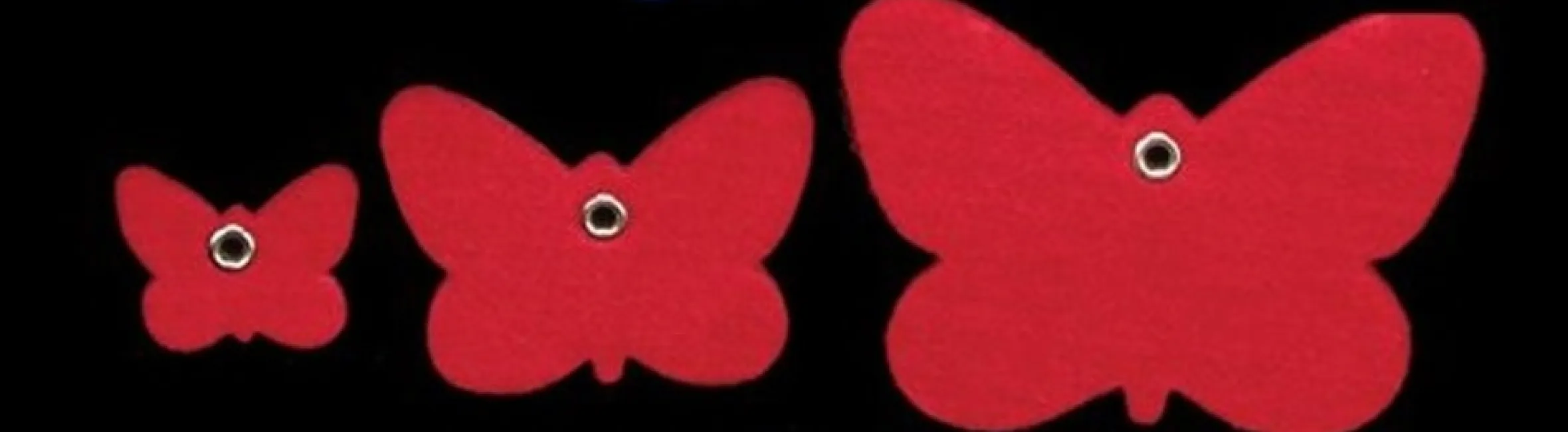 Red Colored Felt Butterflies Christmas Special Assortment 8"