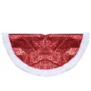 20" Red Glittered Mini Christmas Tree Skirt With A Faux Fur Trim