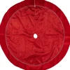 48" Red Glittered Swirl Christmas Tree Skirt