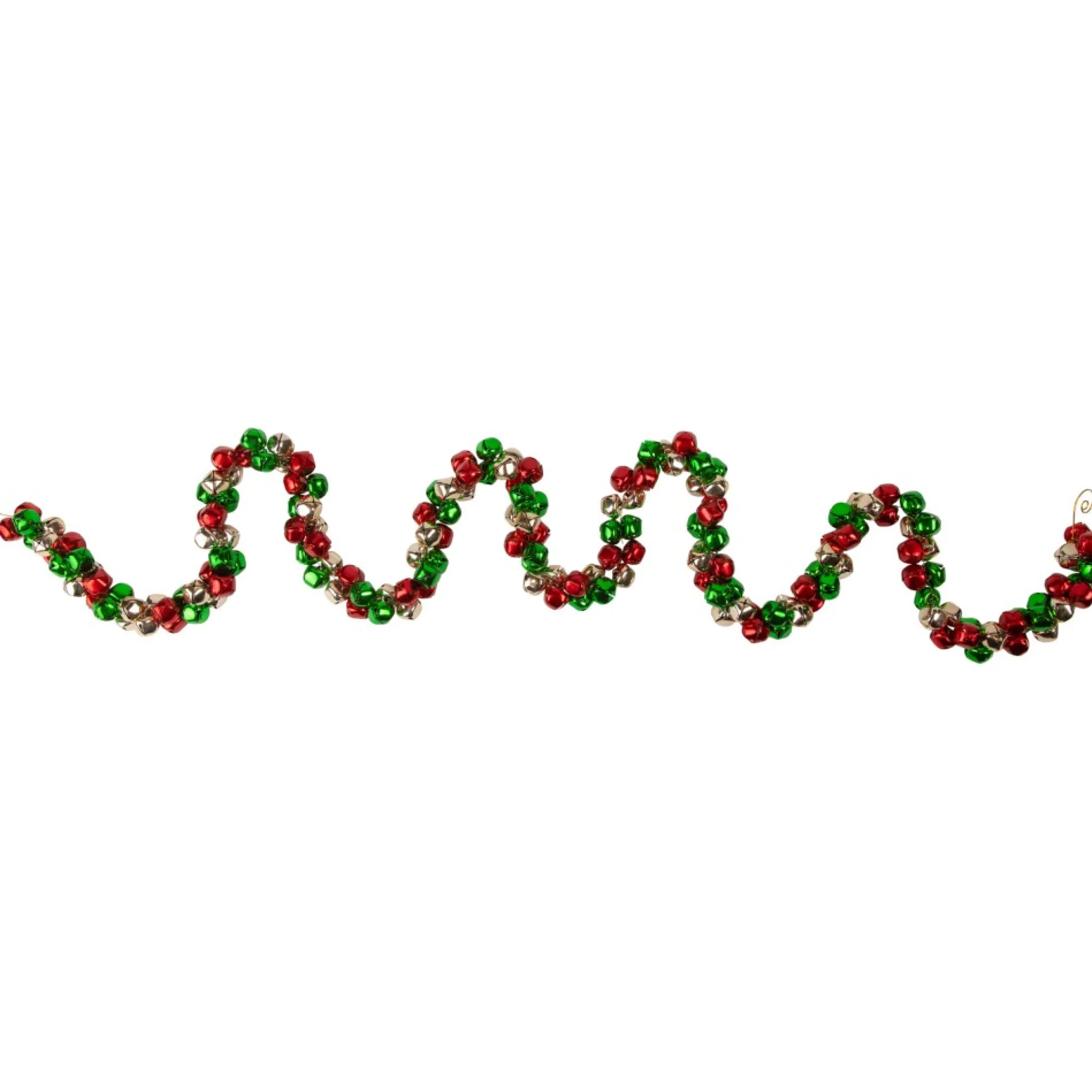 5' Red, Green And Gold Jingle Bell Christmas Garland
