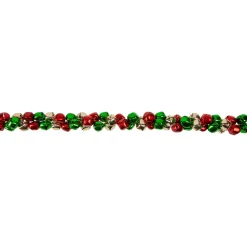 5' Red, Green And Gold Jingle Bell Christmas Garland