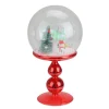 8.75" Red Holiday Scene Pedestal Globe Tabletop Decoration