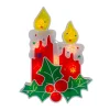 12" Red Lighted Berry Candle Christmas Window Silhouette Decoration