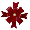 19" Red Metal Christmas Bow Wall Decoration