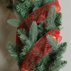 Red Metallic Christmas Wired Craft Ribbon 2.5