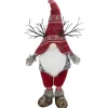 30" Red Nordic Hat Standing Santa Christmas Gnome With Led Antler