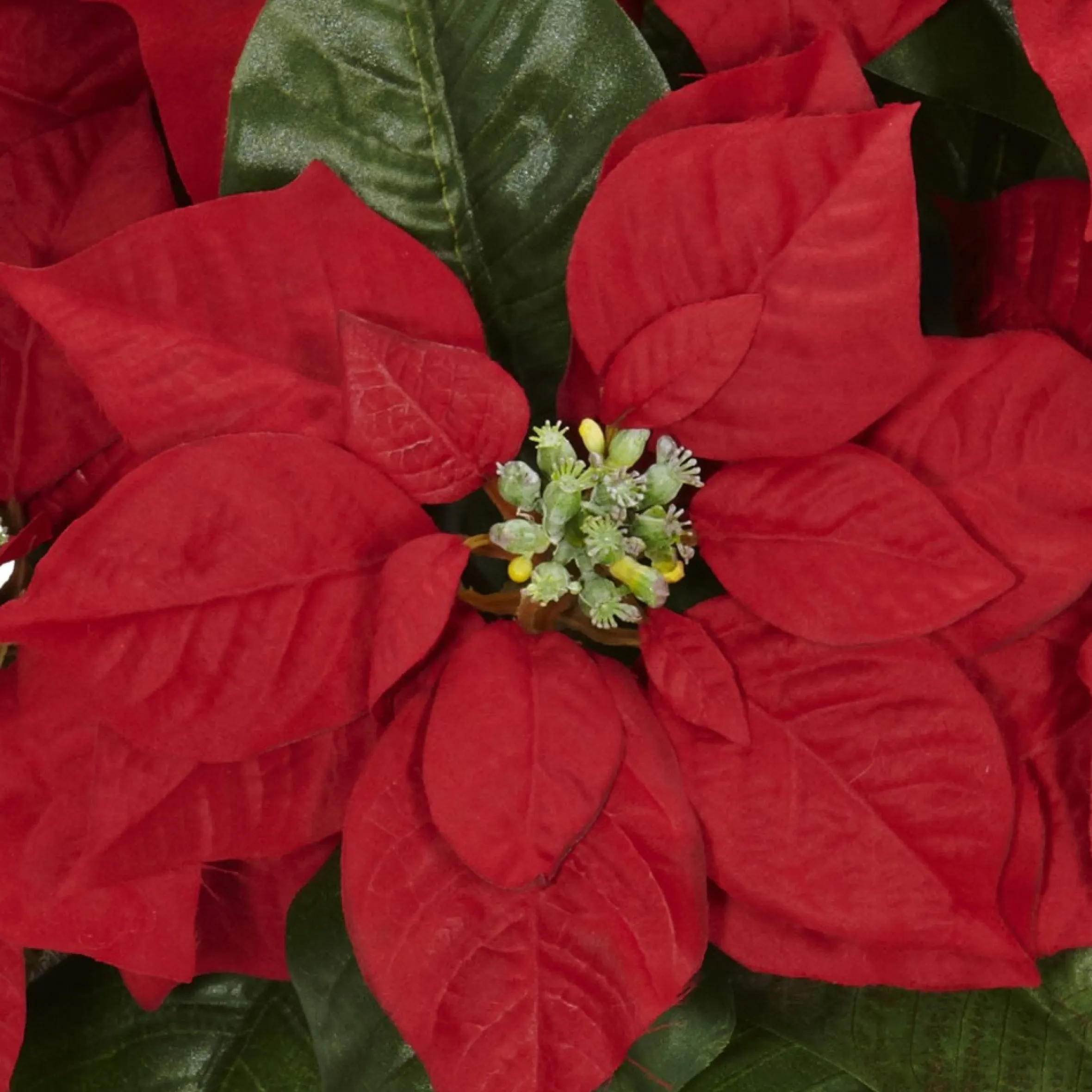 16.5" Red Poinsettia Silk Christmas Artificial Floral Arrangement In Planter