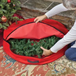 36" Red Premium Christmas Wreath Storage Bag
