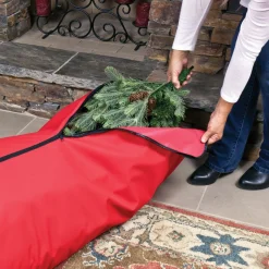 Red Rolling Christmas Tree Storage Bag For Trees Up To 7.5Ft