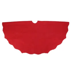 38" Red Scalloped Edge Christmas Tree Skirt
