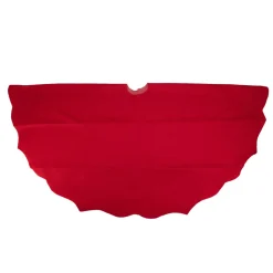 48" Red Scalloped Edge Christmas Tree Skirt