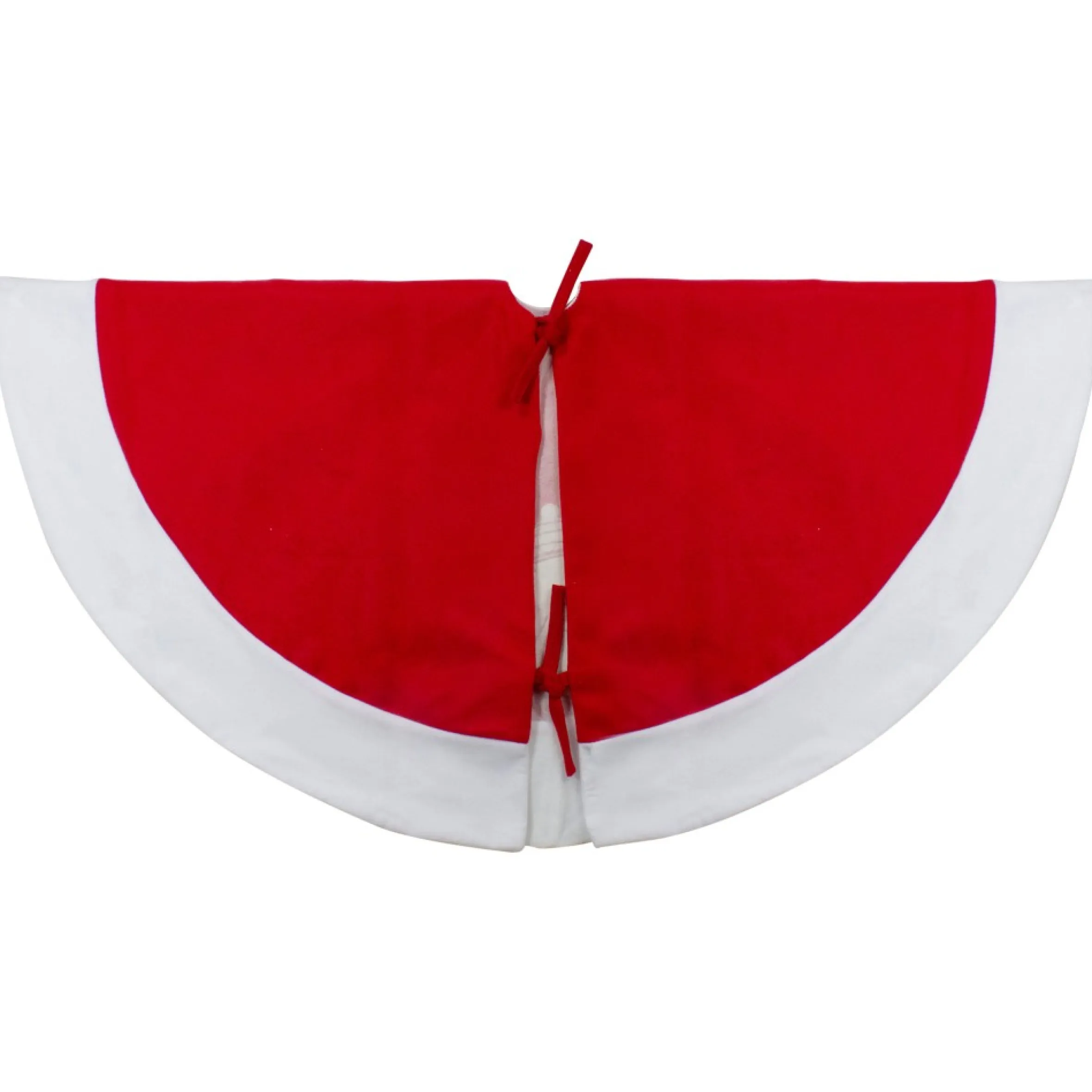 48" Red Sleigh And Reindeer Embroidered Christmas Tree Skirt
