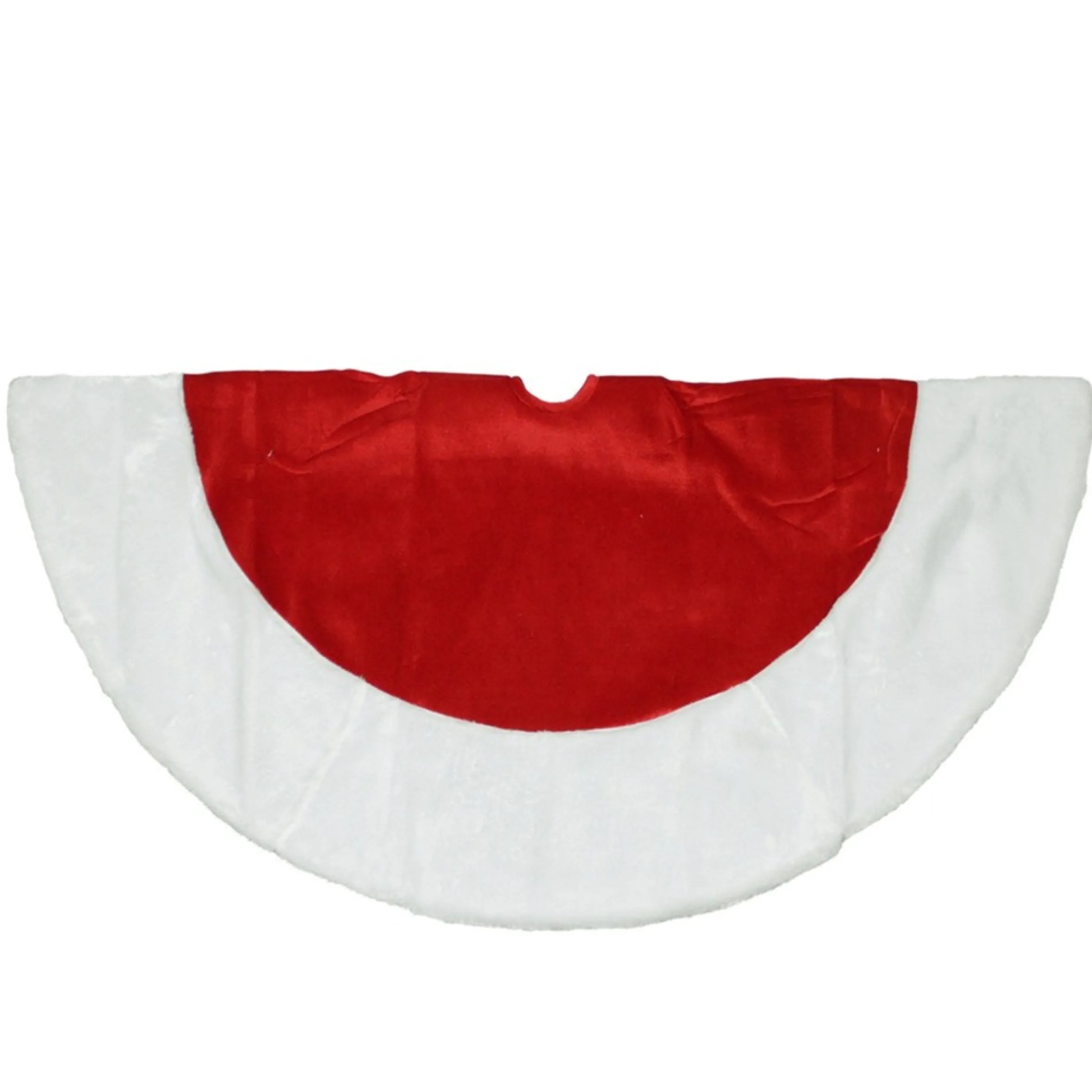 26" Red Traditional Christmas Tree Skirt With A White Border