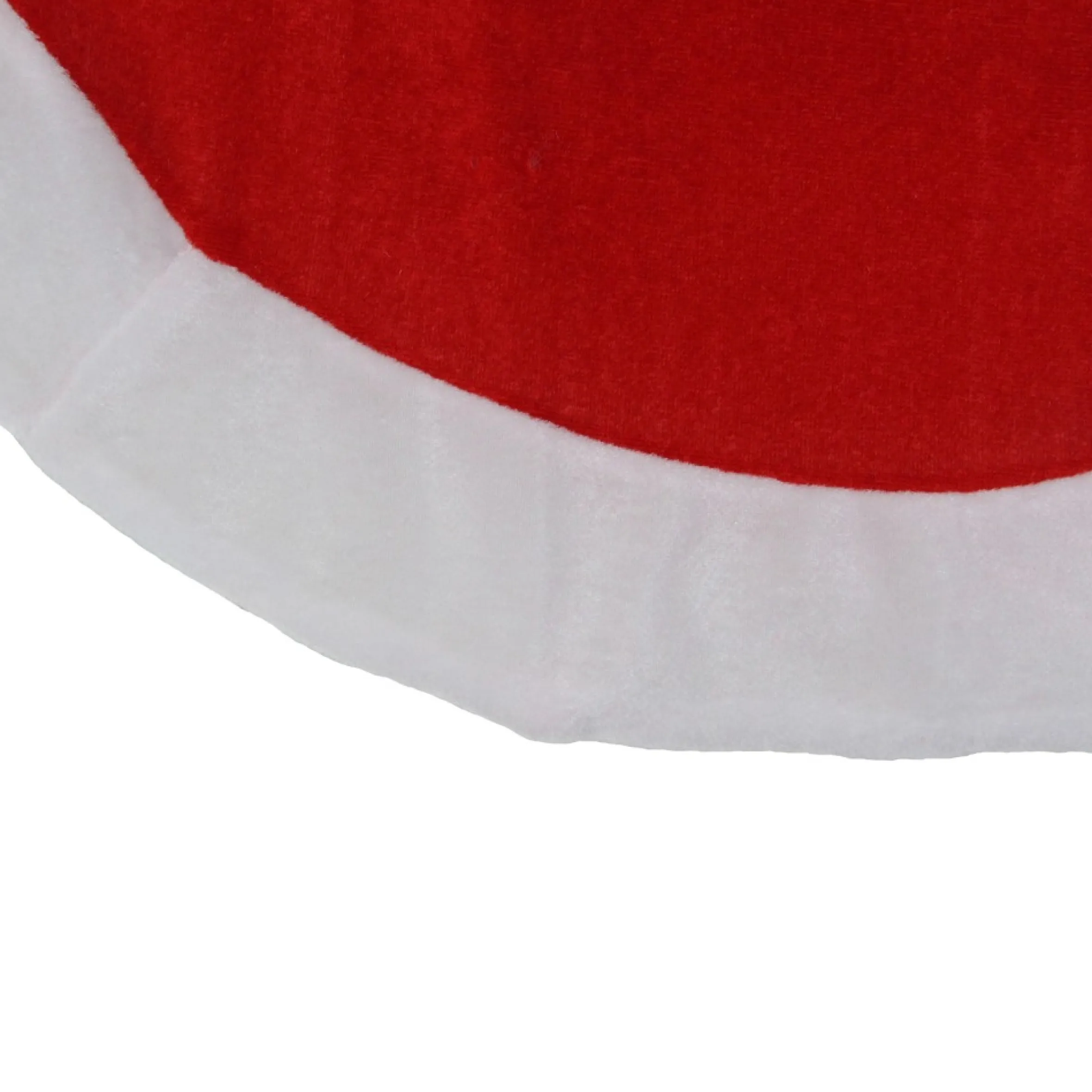 26" Red Traditional Christmas Tree Skirt With A White Border
