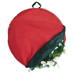 30" Red Unique Christmas Wreath Storage Bag With Direct Suspend