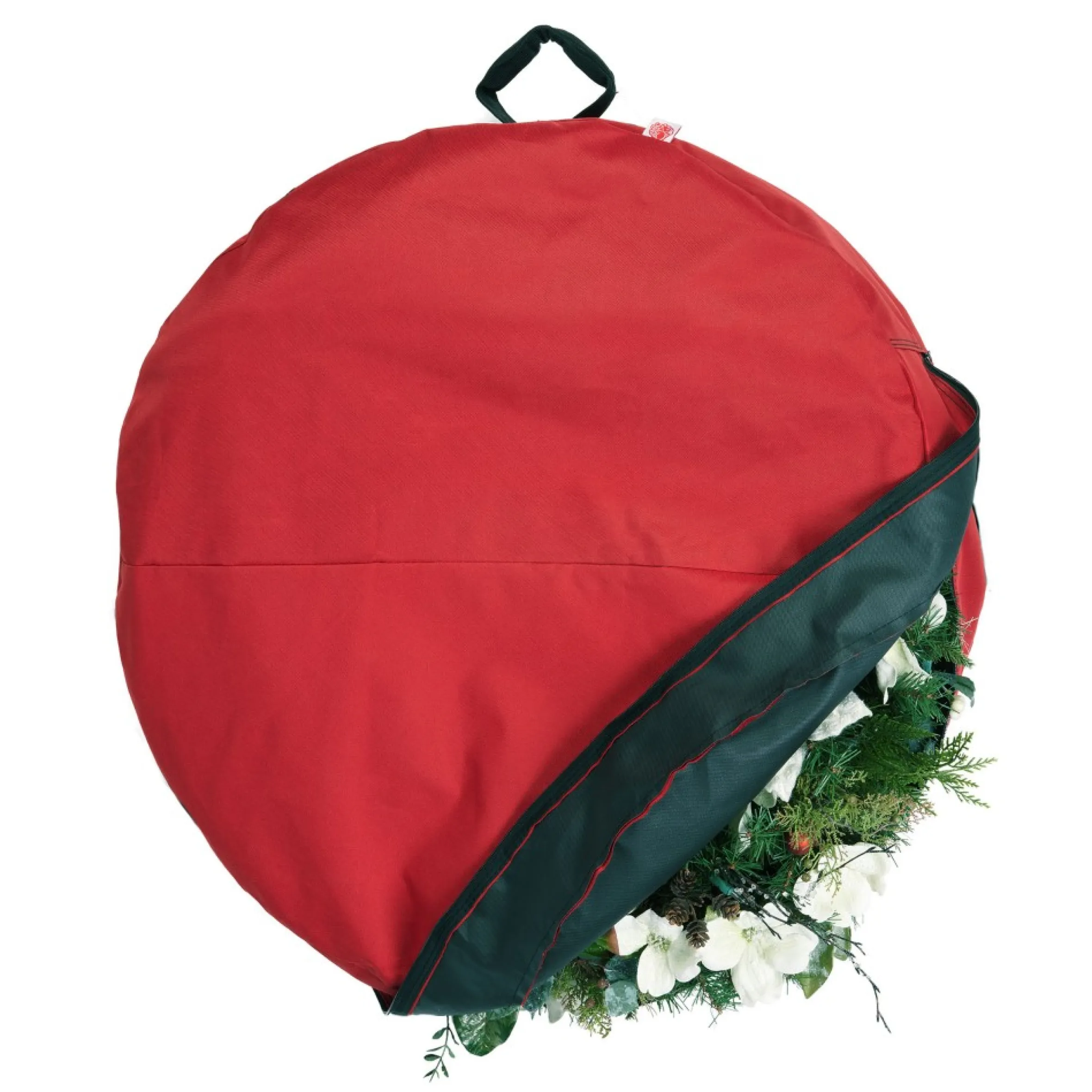 30" Red Unique Christmas Wreath Storage Bag With Direct Suspend