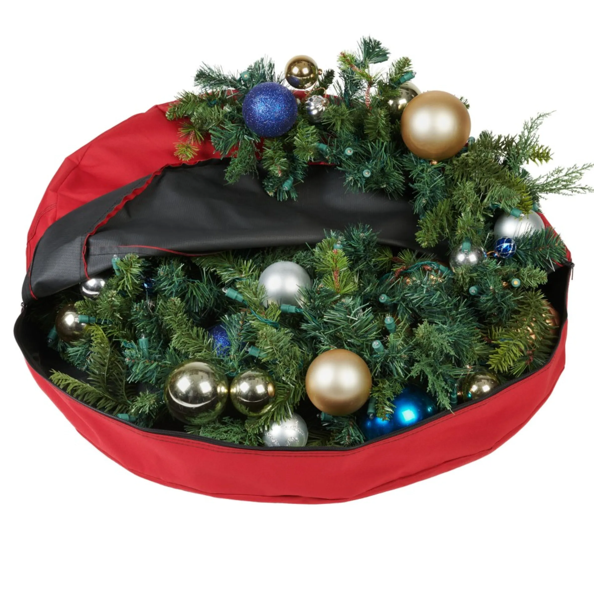 30" Red Unique Christmas Wreath Storage Bag With Direct Suspend