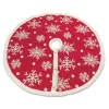 48" Red Woven Snowflake Christmas Tree Skirt