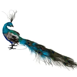 23.5" Regal Peacock With Closed Tail Feathers Christmas Decoration