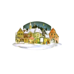 19" Richard Sellmer Advent 3-D Village Scene Christmas Wall Decoration