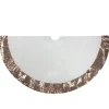 48" Rose Gold And White Reversible Sequin Trim Christmas Tree Skirt