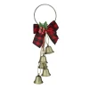 12" Rustic Bow With Golden Jingle Bells Christmas Door Hanger