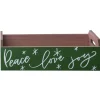 15.75" Rustic "Peace Love Jot" Christmas Storage Container